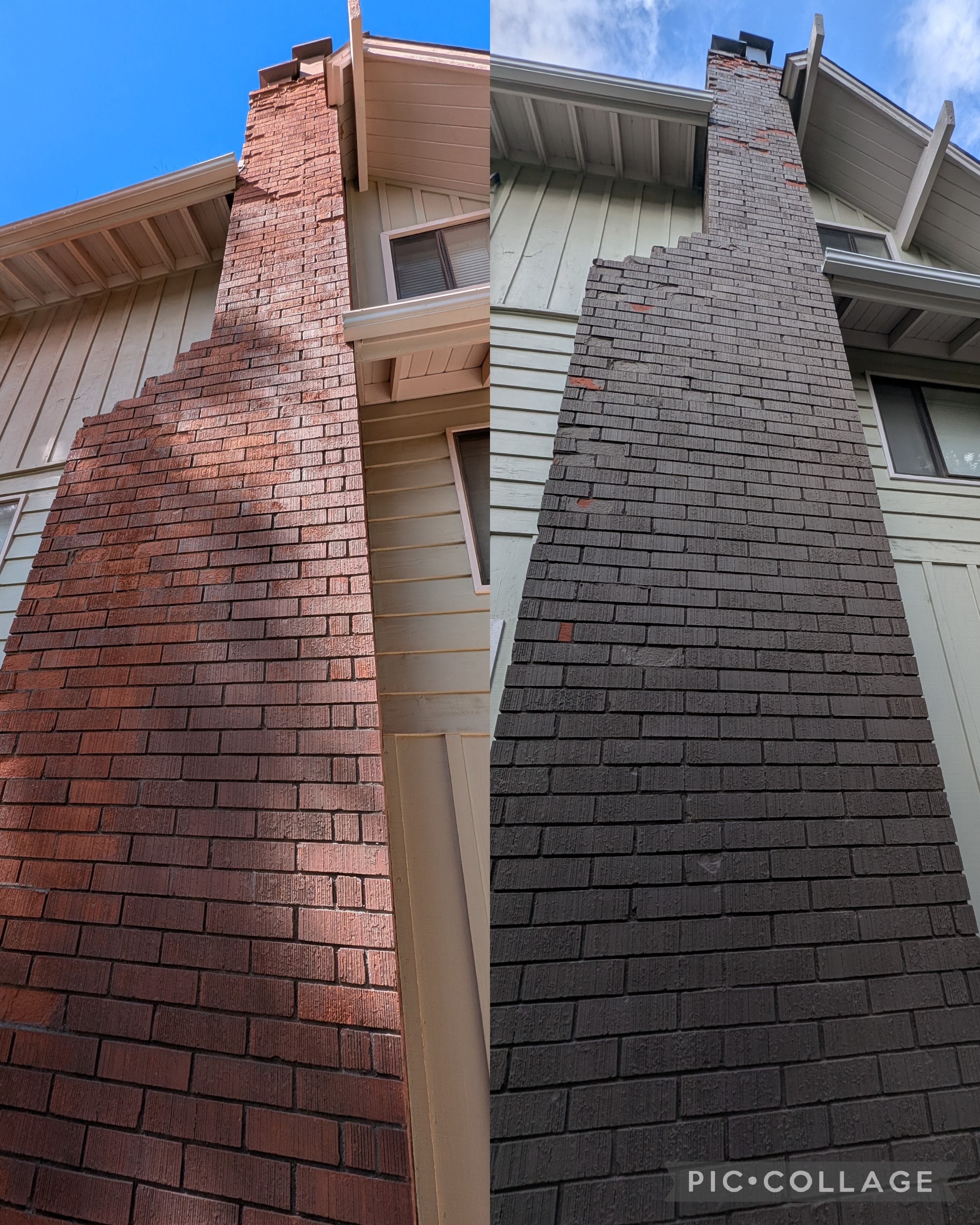 Big Bear Chimney Brick Paint Removal completed project