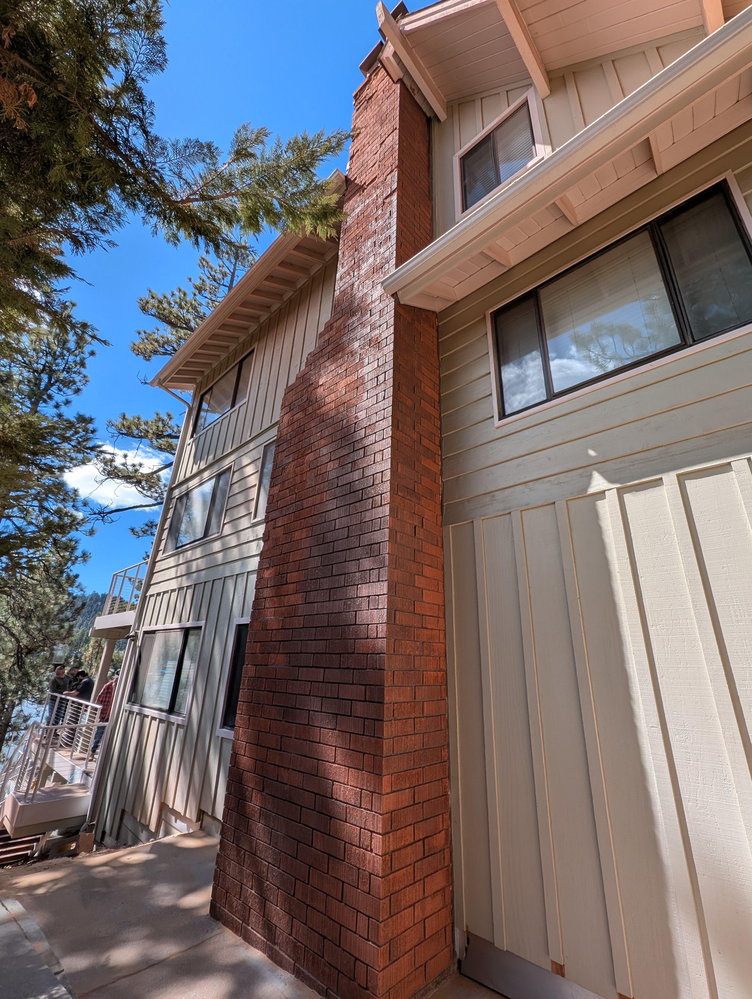 Chimney Brick — Paint Removal in Progress